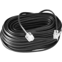 Abbildung von Goobay 50318 Modularanschlusskabel, Telefonkabel, RJ11 Stecker (6P4C) auf (6P4C), schwarz, 6m
