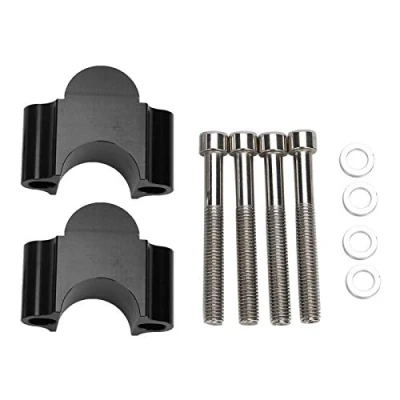 Abbildung von Lenker Riser, 7/8in Aluminium Riser Montageklemme 28MM Höhenadapter für Motorrad ATV(Schwarz)