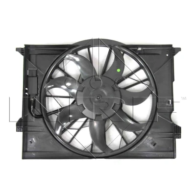 Abbildung von NRF 47444 Lüfter 500 12 640 mit Kühlerlüfterrahmen (Zarge), bürstenloser Motor Steuergerät MERCEDES BENZ: E Klasse T modell, Limousine