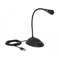 Abbildung von DELOCK 65871 USB Mikrofon mit Standfuß &amp; Mute/On&amp;Off Taste 1.7m, Schwarz