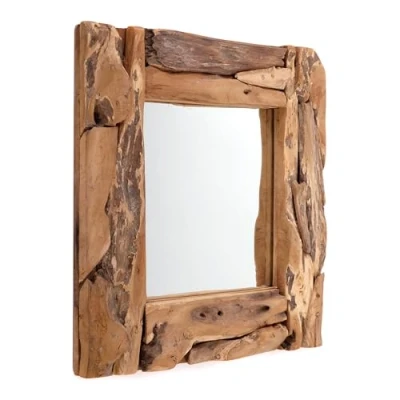 Abbildung von DESIGN DELIGHTS Wandspiegel WURZELHOLZ SPIEGEL &quot;BEACHSIDE&quot;, 50x50 cm, Holzrahmen,