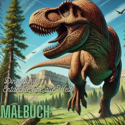 Abbildung von Dinosaurier Entdecke eine alte Welt: Urzeitliche Riesen zum Leben erwecken Dein kreatives Dino Malbuch!