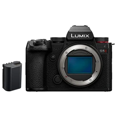 Abbildung von Panasonic LUMIX DC S5 II Spiegellose Vollformat Kamera 4K 60p und 6K 30p, Flip Screen, WLAN, Hybrid Phasen AF mit 779 Messfeldern, Active is, Gehäuse nur Ersatzakku DMW BLK22, Schwarz