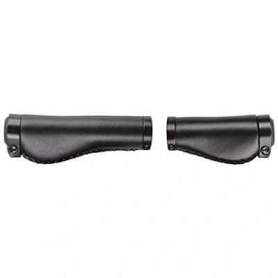 Abbildung von M Wave Cloud Buff Fix Fahrradschraubgriff, anatomische Form, Echtlederoptik, einfache Montage, elastische Lenkerstopfen, 138/99 mm Länge, schwarz,