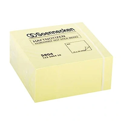Abbildung von Soennecken Haftnotizwürfel 5804 75x75mm 400 Blatt gelb