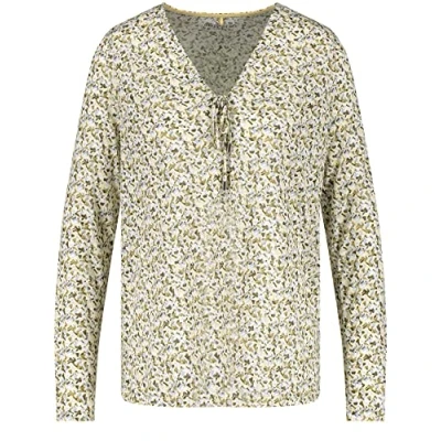 Abbildung von Gerry Weber Damen Ausgestelltes Langarmshirt Langarm Gemustert Ecru/Weiss/Grün Druck 36