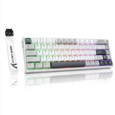 Abbildung von ATTACK SHARK X68MAX HE Rapid Trigger Kabelgebundene Gaming Tastatur aus Aluminium,0.005mm RT Genauigkeit,Hall Effekt Magnetschalter,Einstellbare Betätigung,8000Hz,0,08ms Latenz,RGB