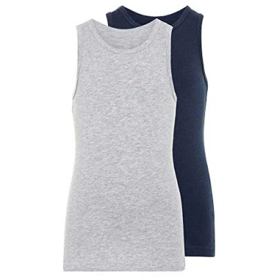 Abbildung von Name It Unterhemd Jungen Tank Top im 2er Pack Bio Baumwolle Grey Melange 86