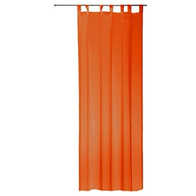 Abbildung von Organza Voile Dekoschal Gardine transparent Vorhang 140x245 cm Kräuselband o Schlaufen #1267 (orange, Schlaufen)
