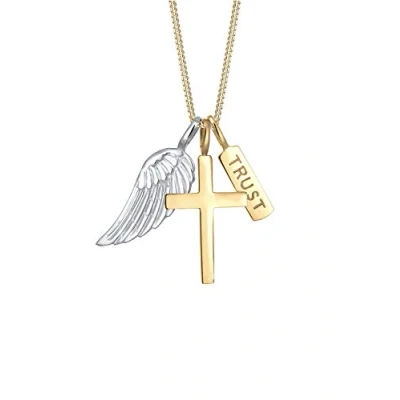 Abbildung von Elli Kreuz FLÜGEL Trust Halskette goldcoloured, Damen, Größe: 45, Gold coloured