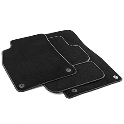 Abbildung von MDM PRO 147 Fußmatten für Audi A4 (B8) 01.2008&gt;2015, Passgenau Velours Kunstlederkanten und doppelten Steppnaht Chromnähte