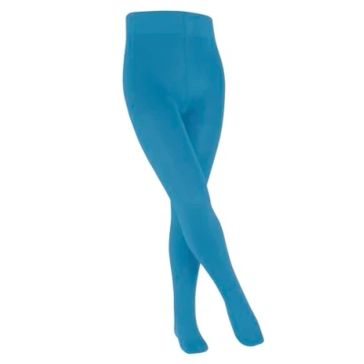 Abbildung von FALKE Unisex Kinder Family K TI nachhaltige Baumwolle dick einfarbig 1 Stück Strumpfhose, Blau (True Blue 6105) neu umweltfreundlich, 98 104