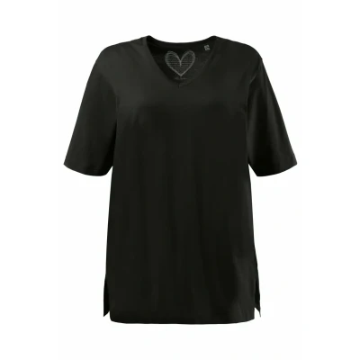 Abbildung von Ulla Popken Relaxed FIT Tshirt basic, Damen, Größe: 46/48, Schwarz