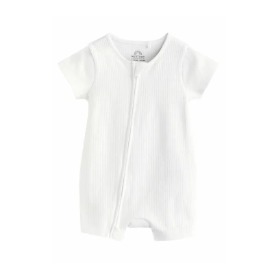 Abbildung von Next TWO WAY ZIP 3 PACK Regular FIT Strampler für Kinder, Größe: 74, White