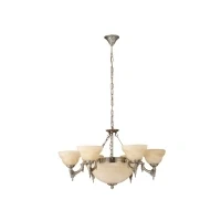 Abbildung von Eglo 85858 Pendellampe MARBELLA Glas alabaster champagner E14 max.9X40W H:110cm Ø74cm dimmbar
