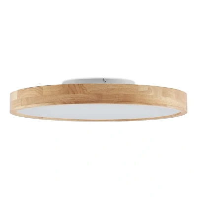 Abbildung von Lindby Deckenleuchten Lanira, dimmbar, LED Leuchtmittel fest verbaut, Farbwechsel warmweiß / tageslicht, Modern, Eichenholz, Acryl, Holz hell, weiß, 1 flammig, inkl.
