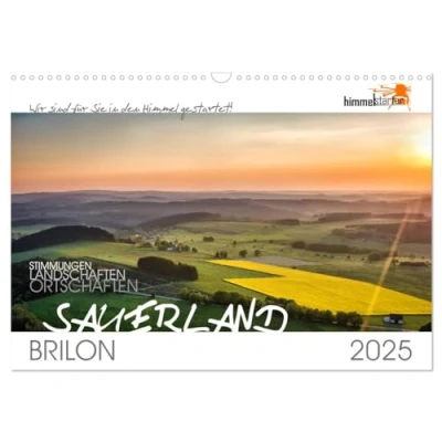 Abbildung von Das Sauerland bei Brilon aus der Vogelperspektive (Wandkalender 2025 DIN A3 quer), CALVENDO Monatskalender