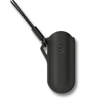 Abbildung von Victorinox Leder Etui für Schweizer Taschenmesser klein, Hülle Inkl. Trageschlaufe, Schwarz