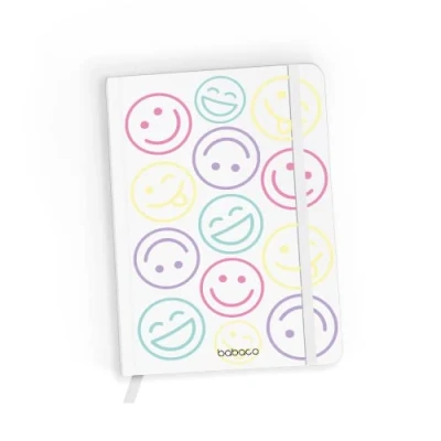 Abbildung von ERT GROUP Original und offiziell lizenziert von Babaco Notizbuch, Muster Positive vibes 002 white, mit kariertem Papier, A5