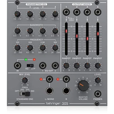 Abbildung von Behringer 305 EQ/MIXER/OUTPUT Legendärer analoger parametrischer EQ, Mixer und Ausgangsmodul für Eurorack