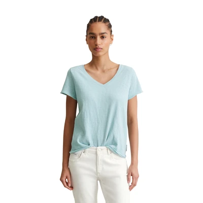 Abbildung von Marc O&#039;Polo Denim V NECK Tshirt basic, Damen, Größe: Medium, Blue fog