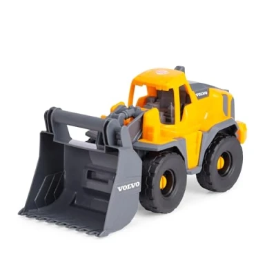 Abbildung von Dickie Toys Volvo Radlader Tough Loader (26 cm) Spielzeug Bagger für Kinder ab 3 Jahre mit Freilauf und beweglicher Schaufel, als Sandspielzeug geeignet