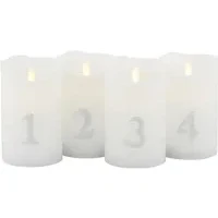 Abbildung von LED Kerze Sara Advent 4er Höhe 12,5cm weiß/silber