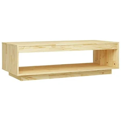 Abbildung von vidaXL Massivholz Kiefer Couchtisch Beistelltisch Wohnzimmertisch Kaffeetisch Sofatisch Teetisch Tisch Wohnzimmermöbel 110x50x33,5cm