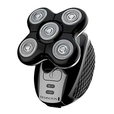 Abbildung von Remington Elektrischer Kopfrasierer für kahle Männer (5 Schneidköpfe, hautnahe Ergebnisse (0,2 mm), wasserdicht, Detail Trimmer, 50 Minuten Laufzeit, leicht zu reinigende Haartasche, Reisetasche)