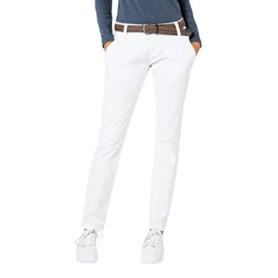 Abbildung von Urban Surface Damen Chino Stoff Hose mit Flecht Gürtel White M