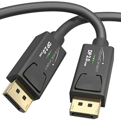 Abbildung von KabelDirekt 8K Displayport Kabel 2.0 1 m DP mit spezieller A.I.S. Schirmung für Gaming PCs/Gaming Laptops und hochauflösende 4K / oder ultraschnelle 144 Hz, 240 Hz 360