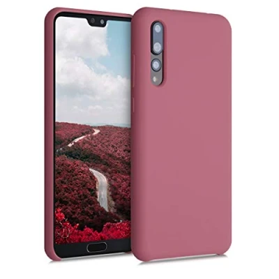 Abbildung von kwmobile Hülle kompatibel mit Huawei P20 Pro Silikon Handy Case Handyhülle weiche Oberfläche kabelloses Laden Dark Rose
