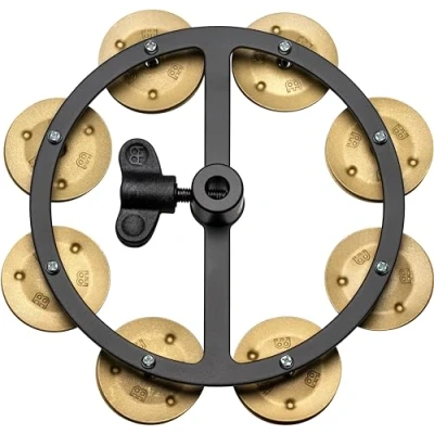 Abbildung von Meinl Percussion Artist Hihat Tambourine Benny Greb Tamburin Zubehör für Schlagzeugbecken Durchmesser 9,5 Zoll Mylar / Stahl, Schwarz Silber (HTHHBG)