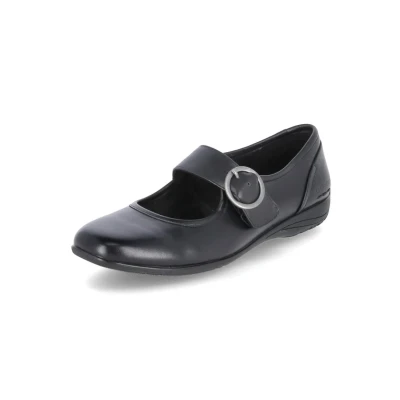 Abbildung von Josef Seibel Damen Riemchenballerinas Fenja 18, Frauen Flats,Weite G (Normal),Sommerschuhe,Ballerina Schuhe,flach,Black Black,38 EU
