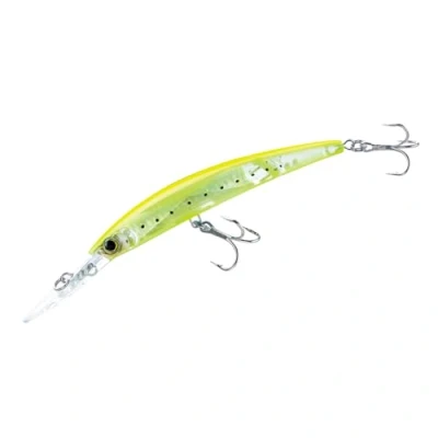 Abbildung von Yo Zuri Crystal 3D Minnow Deep Diver Jointed Lure, Chartreuse Silber, 5 1/4 Inch