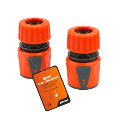 Abbildung von Mivos 2 x Gartenschlauch Schnellverbinder Schlauchkupplung für 1/2 Zoll (13 mm) Schlauch Anschlussteile Schlauchanfang und ende Made in EU