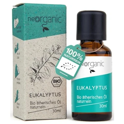 Abbildung von NeoOrganic® BIO Eukalyptusöl [Premium Grade] 100% naturrein Echtes Eukalyptus Öl für Aromatherapie natürliches frisches Aroma zum einnehmen ätherisches öl Eucalyptus Oil 30ml