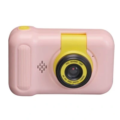 Abbildung von Denver KCA 1351RO Rose Kinderkamera 40 MP, Flip Objektiv für Selfies, Eingebaute Spiele, 2.4 Zoll IPS Display, Robustes Design Kinder, Rosa