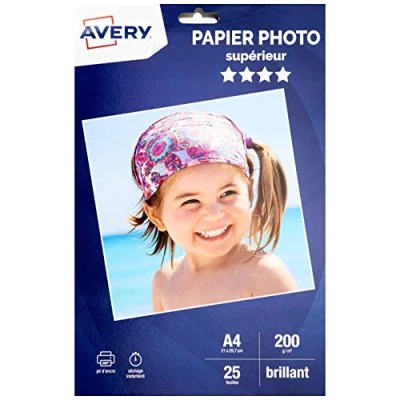 Abbildung von AVERY C 9434 15 25 Blatt Fotopapier, hochglänzend, 200 g/m ², für Tintenstrahldrucker, hinteres