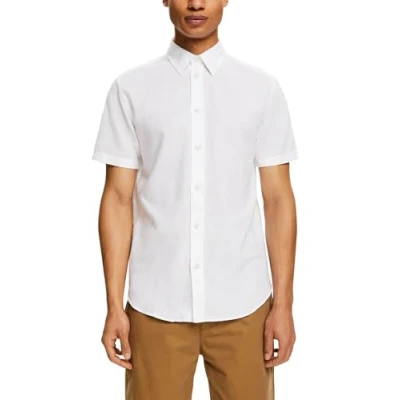 Abbildung von Esprit Kurzarm Hemd, Herren, Größe: Large, White