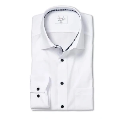 Abbildung von Marvelis Herren Businesshemd Langarm Non Iron Modern Fit,Einfarbig,New Kent,Weiss 00,41