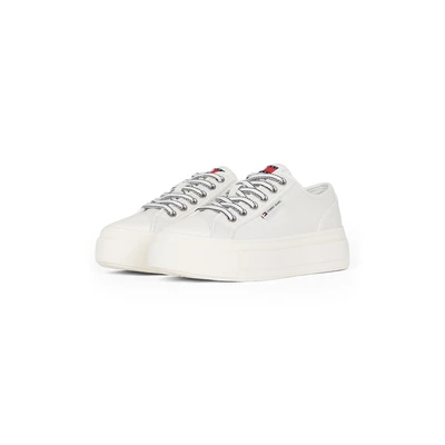 Abbildung von Tommy Jeans Foxing Sneaker low, Damen, Größe: 36, Ecru Schuhe