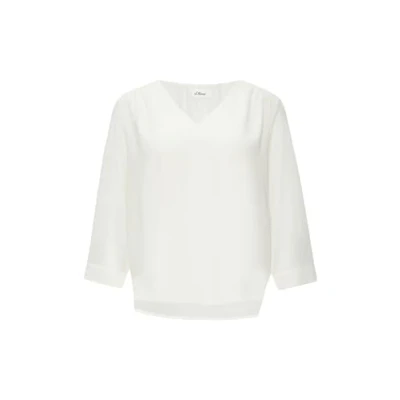 Abbildung von s.Oliver Black Label MIT Raffung AN DER Schulter Bluse, Damen, Größe: 42, Ecru