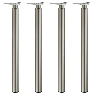 Abbildung von Gedotec Möbelfüße Edelstahl Tischbeine höhen verstellbar +180 mm Tischfuß Metall Modell H1730 Verstellfuß Höhe 700 880 Rohr Ø 60 4 Stück Teleskopfüße inkl. Befestigungsmaterial