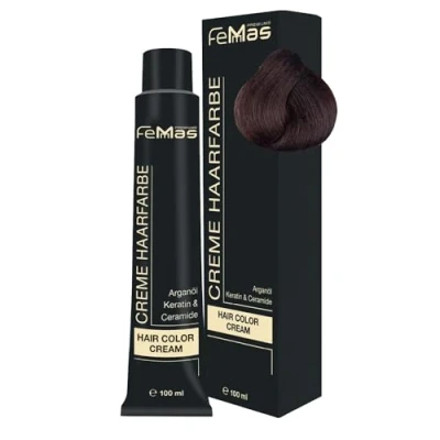 Abbildung von FemMas Premium Haarfarbe Hair Color Cream 100ml Dunkelblond Amber Schokolade 6.89