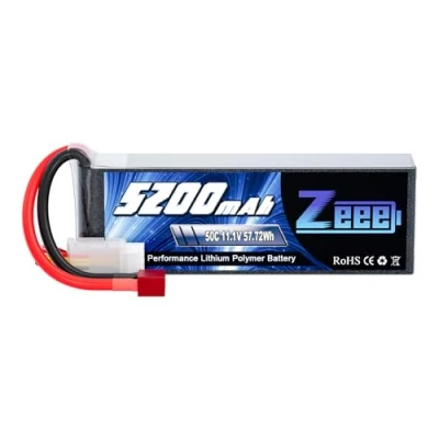 Abbildung von Zeee 3S LiPo Akku 11,1V 50C 5200mAh mit Deans T Steck für RC Auto, Flugzeug, Hubschrauber, Hobby
