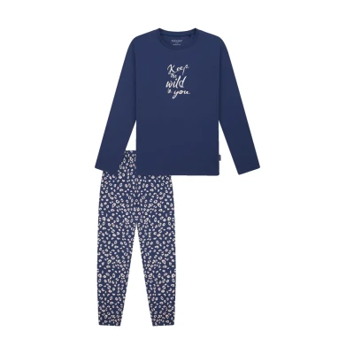 Abbildung von Schiesser Mädchen Schlafanzug Set Pyjama lang 100% Organic Bio Baumwolle Größe 140 bis 176