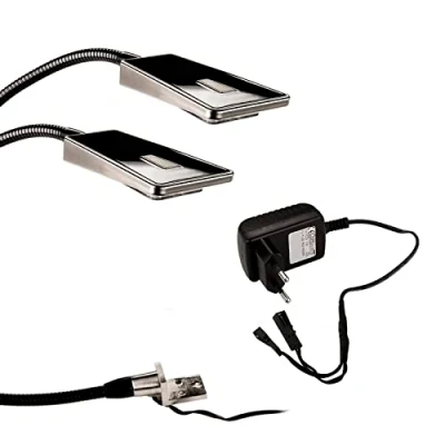 Abbildung von SO TECH® Bettleuchte Flexible LED Leseleuchte Luminoso 12V / 2W, 2x Leuchte schwarz inkl. 1x Netzteil