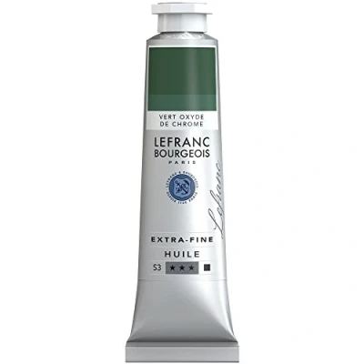 Abbildung von Lefranc Bourgeois 405106 extra feine Ölfarbe in Künstlerqualität aus hochwertigen Pigmenten, lebendige Farben, hohe Lichtechtheit, 40ml Tube Chromoxydgrün
