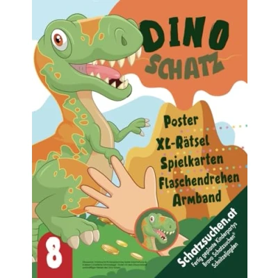Abbildung von Dinosaurier Schatzsuche Kindergeburtstag Spiele Unterhaltung ab 8 Jahren: Urzeitliche Schnitzeljagd Findet mit dem Dinoarmband und kniffligen Rätseln den Dino Schatz (Bravo Schatzsuche)